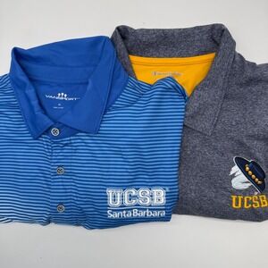 Vansport Champion Polo Shirt Men XL Blue Grey UCSB Gauchos College Lot 2pc
